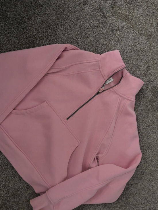 Tops - Pink Quarter-Zip Pullover Sweatshirt